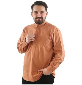 Resim İkranur Hac Ve Umre İçin Gömlek Nakışlı Uzun Kollu Tarçın Renk Hakim Yaka %100 Pamuk Sinvar Çok Renkli 