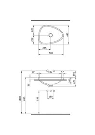Resim Bocchi Etna Tezgah Üstü Lavabo 58 CM Mat Buz Mavi 1112-029-0125 