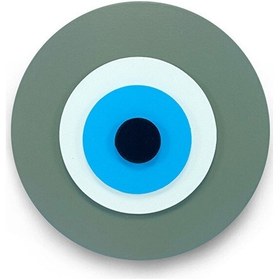 Resim Minimalist Vizon Nazar Boncuğu El Yapımı Ahşap Büyük Nazarlık 15 