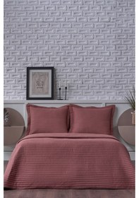 Resim Otto Yatak Örtüsü Çift Kişilik - Bordo 