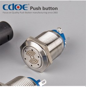 Resim 19Mm Metal Ledli Buzzer 12V 2P Ip50 Kırmızı 