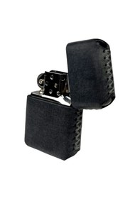 Resim Handmade El Yapımı Hakiki Deri Zippo Modeli Çakmak Antrasit 