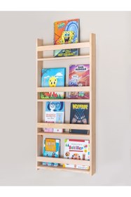 Resim Dizmo Montessori Bebek Ve Çocuk Odası Eğitici Kitaplık Doğal Ahşap 4 Raflı 100 X 40 X 8 Cm 