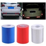 Resim Kırmızı 1m X 5cm Yansıtıcı Güvenlik Uyarı Barizlik Bant Filmi Araba Gövde Etiketi 