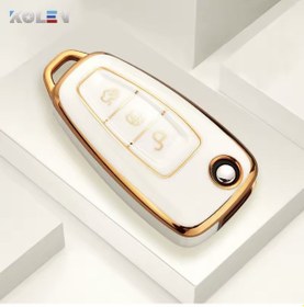 Resim Ford Ecosport Aksesuar Anahtar Kılıfı Beyaz-gold 