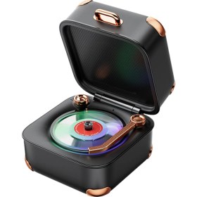 Resim Boğazören Siyah Nostaljik Retro Antika Pikap,plak Çalar Görünümlü Kablosuz Minibox Bluetooth Hoparlör 