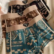 Resim 1/3 Paket Erkek Rahat ve Nefes Alabilen Boxer Briefs - Şık Geometrik Baskı, Orta Esneklikli Kumaş, Günlük Giyim İçin Mükemmel, Günlük Konfor|Şık Boxer Briefs|Esnek Kumaş 
