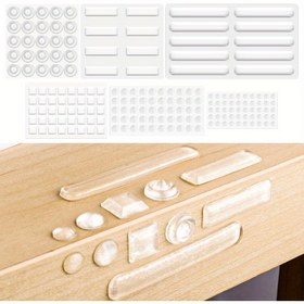 Resim 183 Parça Kendiliğinden Yapışan Kauçuk Ayak Assortisi Seti - Şeffaf Plastik Çarpma Pimleri Çekmeceler, Kabinet Kapıları, Cam Yüzeyler için - Çarpışma Önleme, Gürültü Azaltma, Anti-Çizik Koruma 
