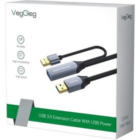 Resim Veggieg Usb 3.0 Aktif Uzatma Kablosu Sinyal Güçlendiricili Repeater Usb-a Erkek To Dişi Extender Uzatıcı Kablo 15 Metre 