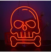 Resim Kurukafa Neon Led Tabela Dekoratif Aydınlatma 