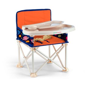 Resim Minimono Büyük Boy Katlanır Portatif Mama Sandalyesi - Turuncu Uzay 