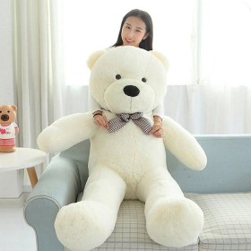 Resim Sole Dev 120 cm Beyaz Peluş Ayı (Aynı Renk Fermuarlı) 