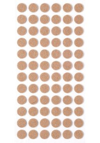 Resim 72 Adet Krem Yuvarlak Mobilya Keçesi - Yapışkanlı Masa Sandalye Zemin Koruyucu Set Mıt1318 Kahverengi - Krem 