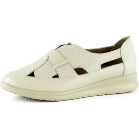 Resim Erkan Saçmacı Aida Bej Hakiki Deri Kesik Detaylı Lastikli Slip-on Günlük Ayakkabı Bej 