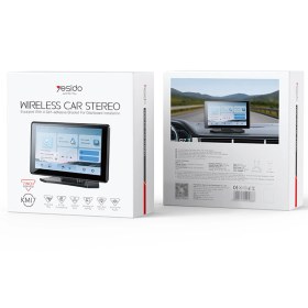 Resim YESIDO KM17 7inç BT 5.0 Wifi FM Aux AirPlay ve Android Auto Destekli CarPlay - Siyah 