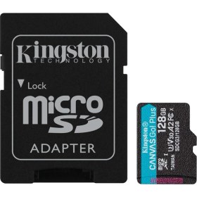 Resim Kingston SDCG3-128GB 128GB Microsdxc Canvas Go Plus 170R A2 U3 V30 Card + Adp Hafıza Kartı 