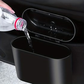 Resim Araba Çöp Kutusu için Uygun - Dayanıklı PVC Kompakt Tasarım ile Güvenlik Kapak, Araçlar için Alan Tasarrufu Sağlayan Organizatör, Araba Aksesuarları | Modern Otomobil Çöp Kutusu | Dayanıklı PVC Malzeme 