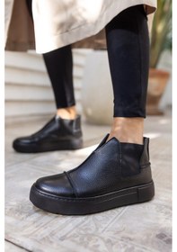 Resim Carmo Kadın Kum Vızon Gercek Suet Sneaker Bot Siyah 