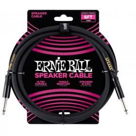 Resim ERNIE BALL P06072 6ft Siyah Düz Hoparlör Kablosu 