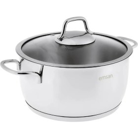 Resim Emsan 16 cm 1,5 Lt Derin Tencere, 20 cm 2,4 Lt Derin Tencere, 24 cm 5,5 Lt Derin Tencere, 24 cm 3,0 Lt Pilav Tencere, 4 Adet Kapak Valerıa 8 Parça Tencere Seti 