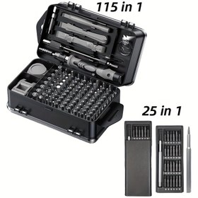 Resim Torx T5, T6, Y00 ile 115/25 adet Küçük Hassas Tornavida Seti, Macbook, Bilgisayar, Dizüstü Bilgisayar, iPhone, PS4 PS5, Xbox, Anahtarlık, Gözlük, Saat, Halka Kapı Zili, Elektronik vb. için Mini Tamir Aracı Kiti 