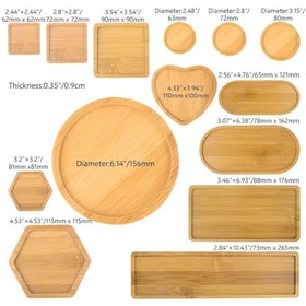 Resim Küçük Squarex 1-14 Stil Yuvarlak Kare Çiçek Saksıları Ekici Bambu Tepsi Ahşap Tutucu Ev Dekor Bahçe Kaynağı Anti-solmaya Basit Zarif Tasarım 