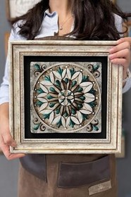 Resim Oscar Stone Decor Çerçeveli Tablo Taş Duvar Dekoru 30 X 30 Cm Eskitme Desenli Tasarım Mermer Cdd3030-224 