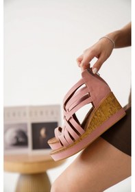 Resim Daxtors D02000 Günlük Kadın Klasik Dolgu Topuklu Ayakkabı Pembe 