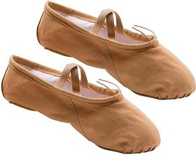 Resim bale terliği bale dans ayakkabıları pilates ayakkabıları antrenman ayakkabısı prenses tek ayakkabısı yoga Light Brown 