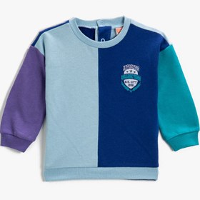 Resim Erkek Bebek Bisiklet Yaka Sweatshirt Pamuklu 