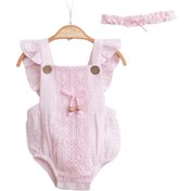 Resim CFR Kids Kız Bebek Dokuma Organik Pamuk Müslin Slopet Body Ve Bandana 1001019 