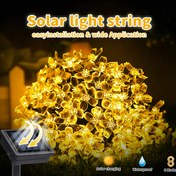 Resim Güneş enerjili peri ışık dizisi, 8 mod - bahçe, teras, düğün, doğum günü süslemesi, Noel, Cadılar Bayramı, Sevgililer Günü, Paskalya tatil dekorasyon ışıkları için uygun su geçirmez kiraz çiçeği ışık dizisi - 20/50/100 LED 