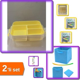 Resim Hereveoyuncak Çok Amaçlı Bölmeli Oyuncak Saklama Kutusu + Mavi Düzenleyici Kutu - 2li Set K1A8T6 