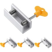 Resim 4'lü Sürgülü Pencere Kilidi, Anahtarlı Çocuk Güvenliği İçin Ayarlanabilir Alüminyum Alaşımlı Pencere Kilidi 