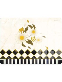 Resim Decovetro Cam Kesme Tahtası ve Sunumluk Mackenzie Vintage Papatya 30X40 cm 