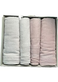 Resim Özdilek Alleur Havlu Seti Best Set Hamam Takımı Gri-pembe 