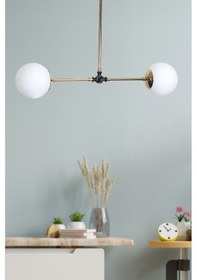 Resim Greg 2 Li Gold-siyah Metal Gövde Beyaz Rengi Camlı Tasarım Lü... Gold 