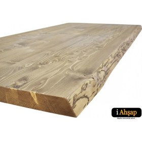Resim iAhşap Doğal Kenarlı Sedir Kütük Masa Tablası | Masif Ahşap Yemek Masası Üstü No1 