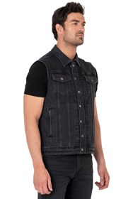 Resim The Biker Jeans Iron Vest Air Motosiklet Yeleği Erkek 