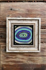 Resim Oscar Stone Decor Çerçeveli Taş Duvar Dekoru Tablo 20X20Cm 2'Li Set (1100-1259) Nazar Göz Kuş 2-2Cdd-145 