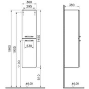 Resim VitrA S50 Boy Dolabı 36 Cm Parlak Beyaz Sağ 56080 