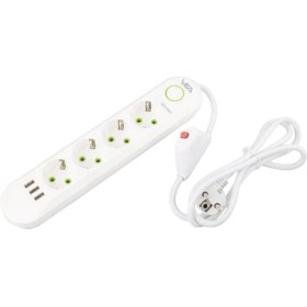 Resim Vea VA-21560 4'lü 3 USB'li 1.5 Metre Akım Korumalı Priz Beyaz 