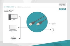 Resim Digitus Assmann AK-300101-050-S USB 2.0 Bağlantı Kablosu 
