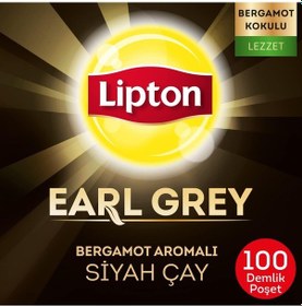 Resim Lipton Earl Grey Demlik Süzen Poşet Bergamot Aramolı Siyah Çay 100'lü Paket X 4 Adet 