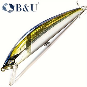 Resim 12cm Ağır Batan B&U Minnow Yem, 36.7g - Gerçekçi Balık Tasarımı, Üçlü Kanca & Çıngırak Boncuklar, Dayanıklı ABS Plastik, Tuzlu Su Balıkçılığı İçin İdeal, Balık Yemi 