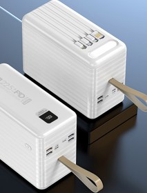 Resim Store Powerway 120.000 Mah Pd 22.5w Hızlı Şarj Dahili Kablolu Kamp Taşınabilir Güç Kaynağı Siyah Powerbank 