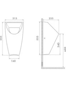 Resim Turkuaz City Pisuar Arkadan Girişli 