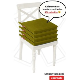 Resim Xpermate 4'lü Sandalye Minderi Su İtici Kumaş 40 x 40 CM Yeşil 