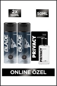 Resim Privacy Man Addiction Edt Erkek Parfüm 50 Ml + Blade Mountain Fresh Erkek Deodorant 2x150 Ml 