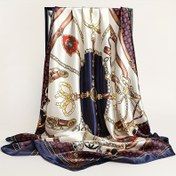 Resim 1 adet 90*90cm Lüks Stil Şal Açık Hava Güneş Şapkası Moda Kadın İnce Eşarp Dört Mevsim Boyun Gaiter Yeni Çizgi Baskı Desen Kare Şal Renk B Turuncu Kırmızı Beyaz Klasik Yeşil Kare Eşarp Kadın Yumuşak Sıcak Başörtüsü 